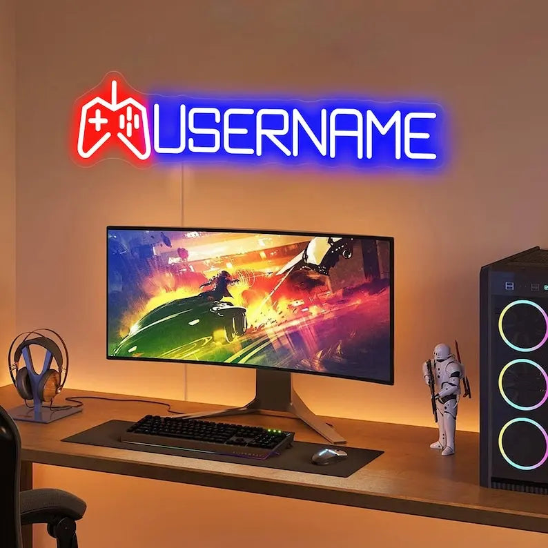 Custom Gamer Neon Sign Gamer Tag Sign Game Room Decor Gaming Wall Art Gaming Led Light Gift for Boyfriend Father Day Gift