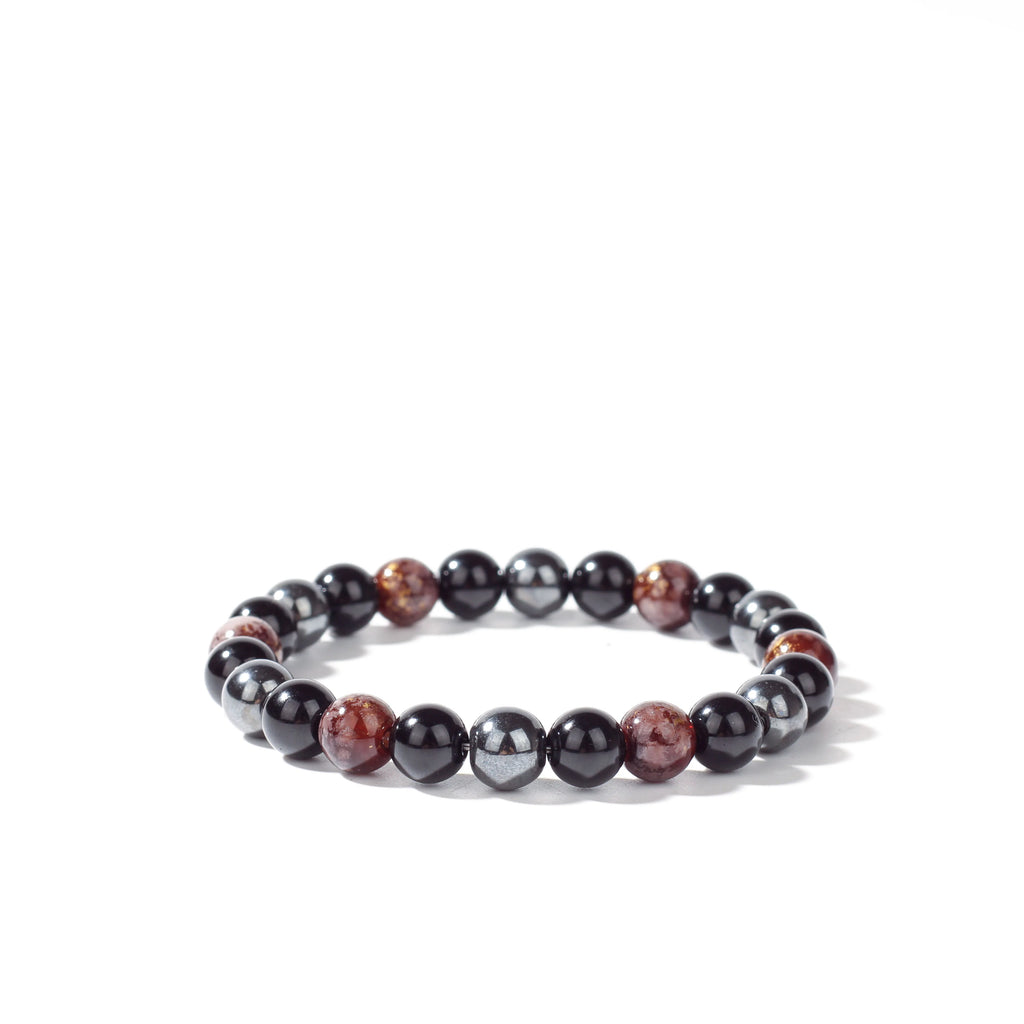 1pc classy summer jewellery black obsidian hematite father party Valentine's Day high quality natural stone protection bracelet