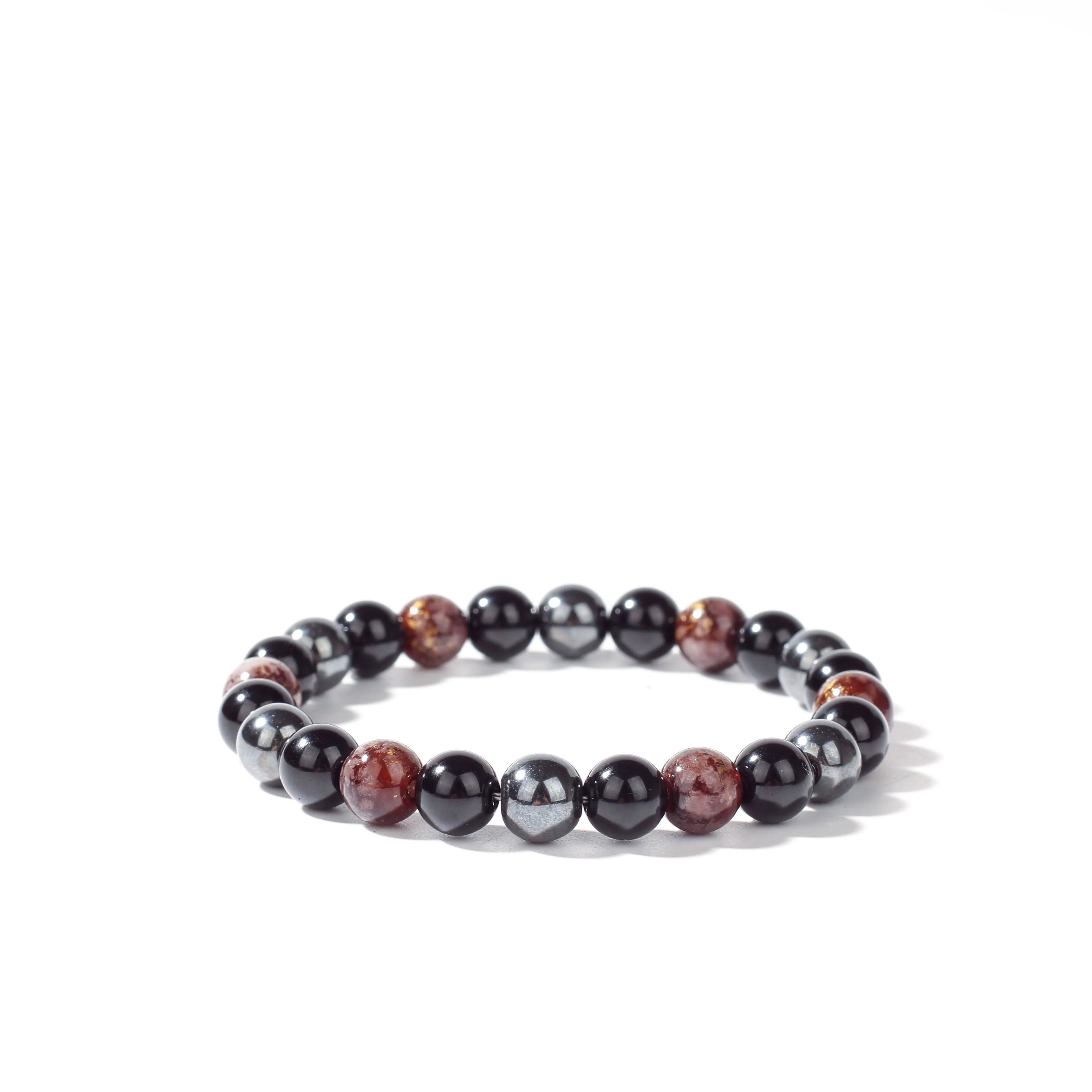 1pc classy summer jewellery black obsidian hematite father party Valentine's Day high quality natural stone protection bracelet