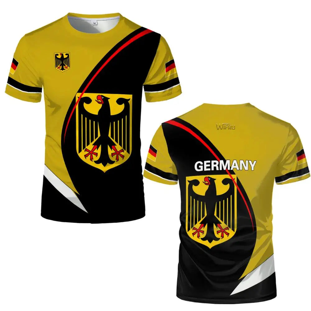Germany National Emblem 3D Print T-Shirt Men's Quick-drying And Breathable Football Jersey Men Women Casual Short Sleeve Tee