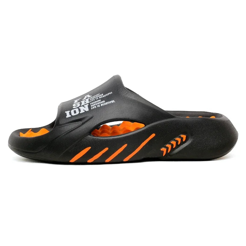 Comwarm New Men Massage Slippers Slides Indoor Outdoor Sandals Beach Casual Shoes Comfortable Sole Men's Slippers Big Size 38-47