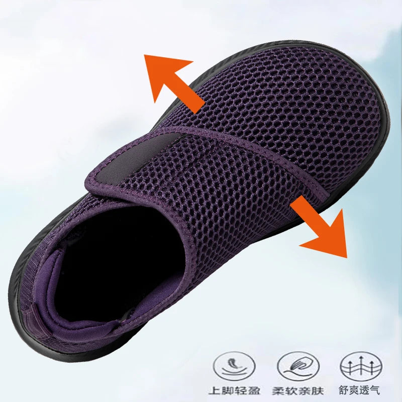 Wide Toe Box Walking Shoes Elderly Men Women Comfort Diabetic Shoes Swollen Foot Orthopedic Sneakers Thumb Eversion Pain Relif