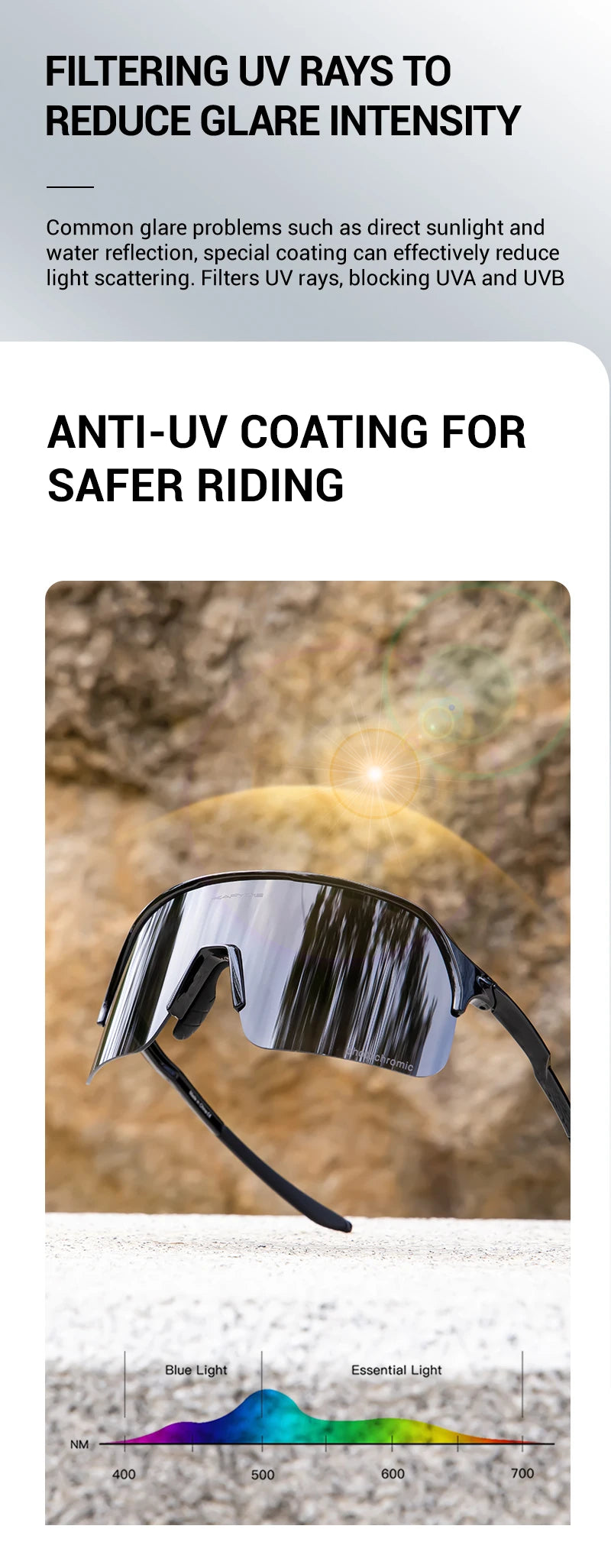 KAPVOE New Photochromic Hiking Eyewear Sunglasses Man Cycling Glasses Driving Bicycle Women MTB Bike Outdoor Sport UV400 Goggles