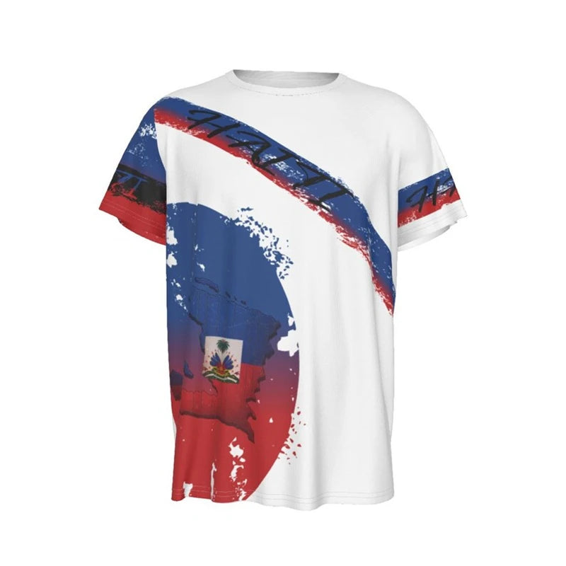 Haiti Flag 3D Print sport Quickdry Breatha Men WomenTShirt Outdoor Street Casual Fashion Retro Y2K  Parentchild Short Sleeve Top