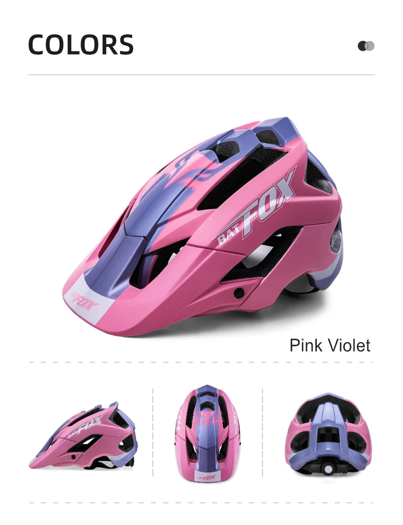 BATFOX 2025 New Mountain Bike Helmet Summer Colorful Cycling Helmet for Adults Youth Men and Women Speed Racing Bicycle Helmets
