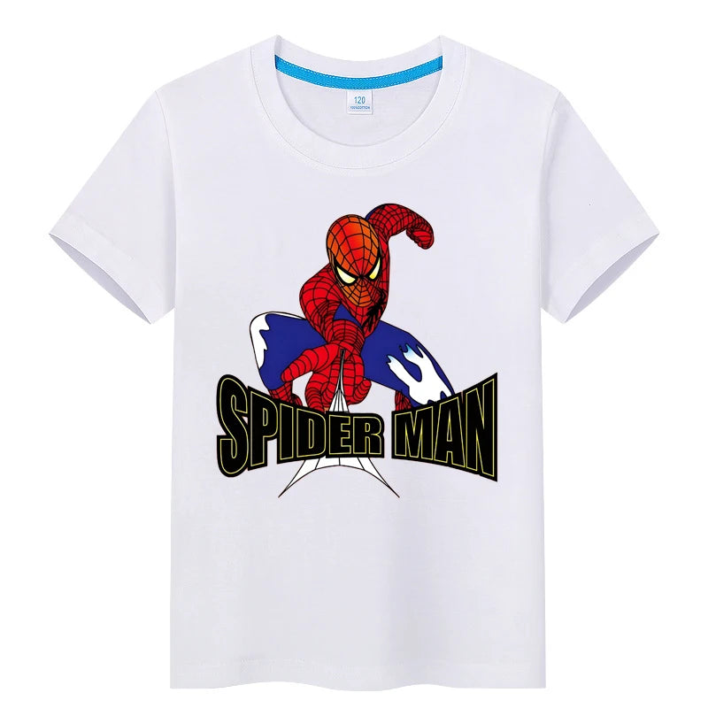 Kid's Iron Man Spider Man Retro T-shirt Printed Casual Harajuku Aesthetics Neutral Theme Superhero Fan Artwork Clothing