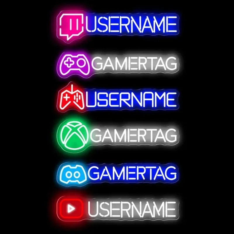 Custom Gamer Neon Sign Gamer Tag Sign Game Room Decor Gaming Wall Art Gaming Led Light Gift for Boyfriend Father Day Gift