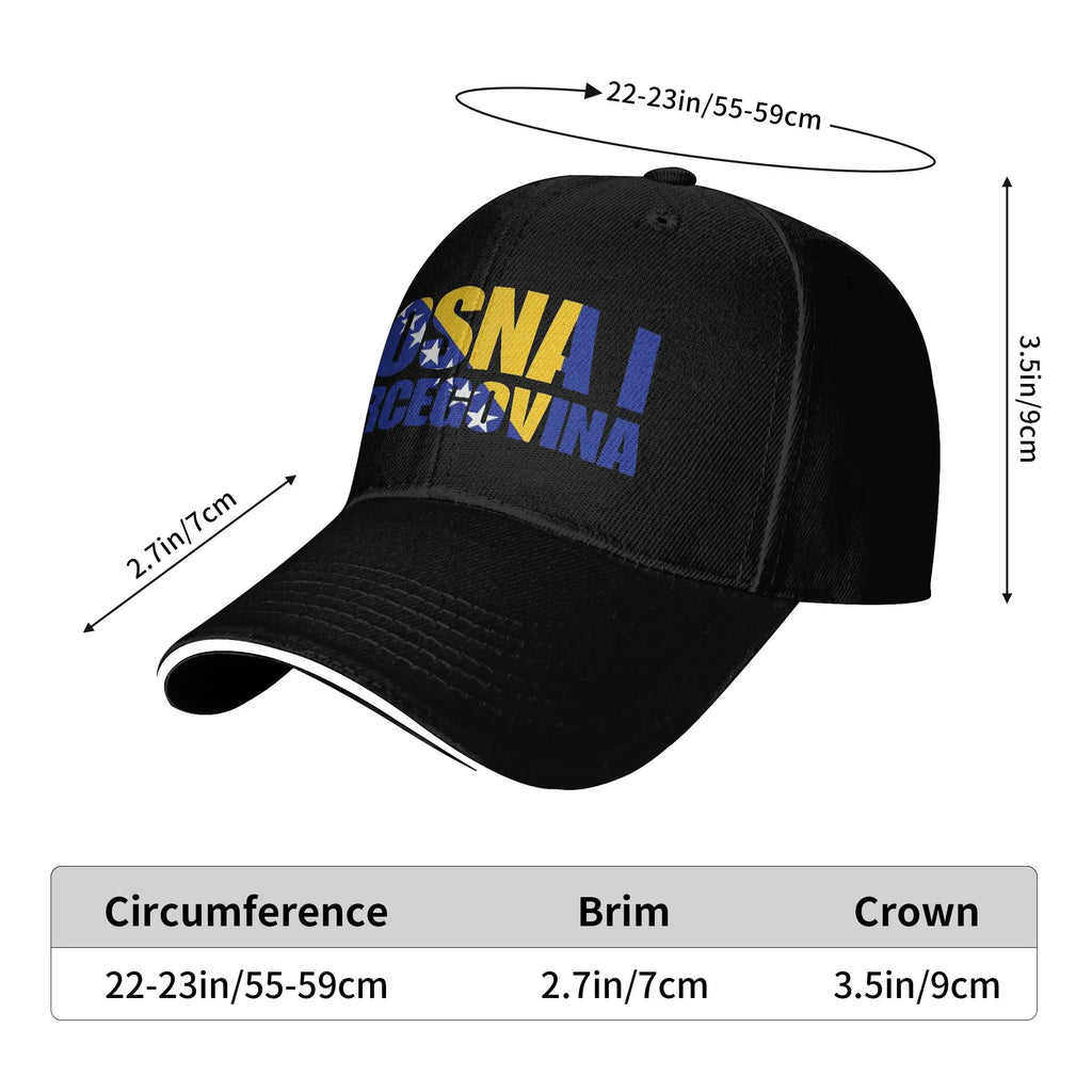 Unisex Bosnia and Herzegovina Flag Outdoor Hat  Trucker Cap Casual Baseball Cap Sports Hats