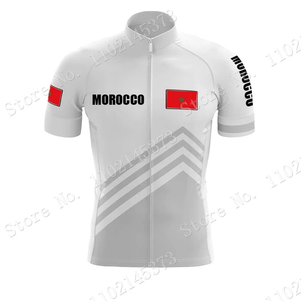 Morocco National Team 2024 Cycling Jersey Set Summer Cycling Clothing Road Bike Shirts Suit Bicycle bib Shorts MTB Maillot