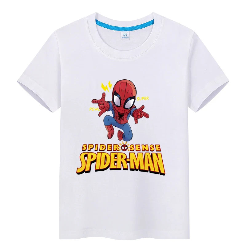 Kid's Iron Man Spider Man Retro T-shirt Printed Casual Harajuku Aesthetics Neutral Theme Superhero Fan Artwork Clothing