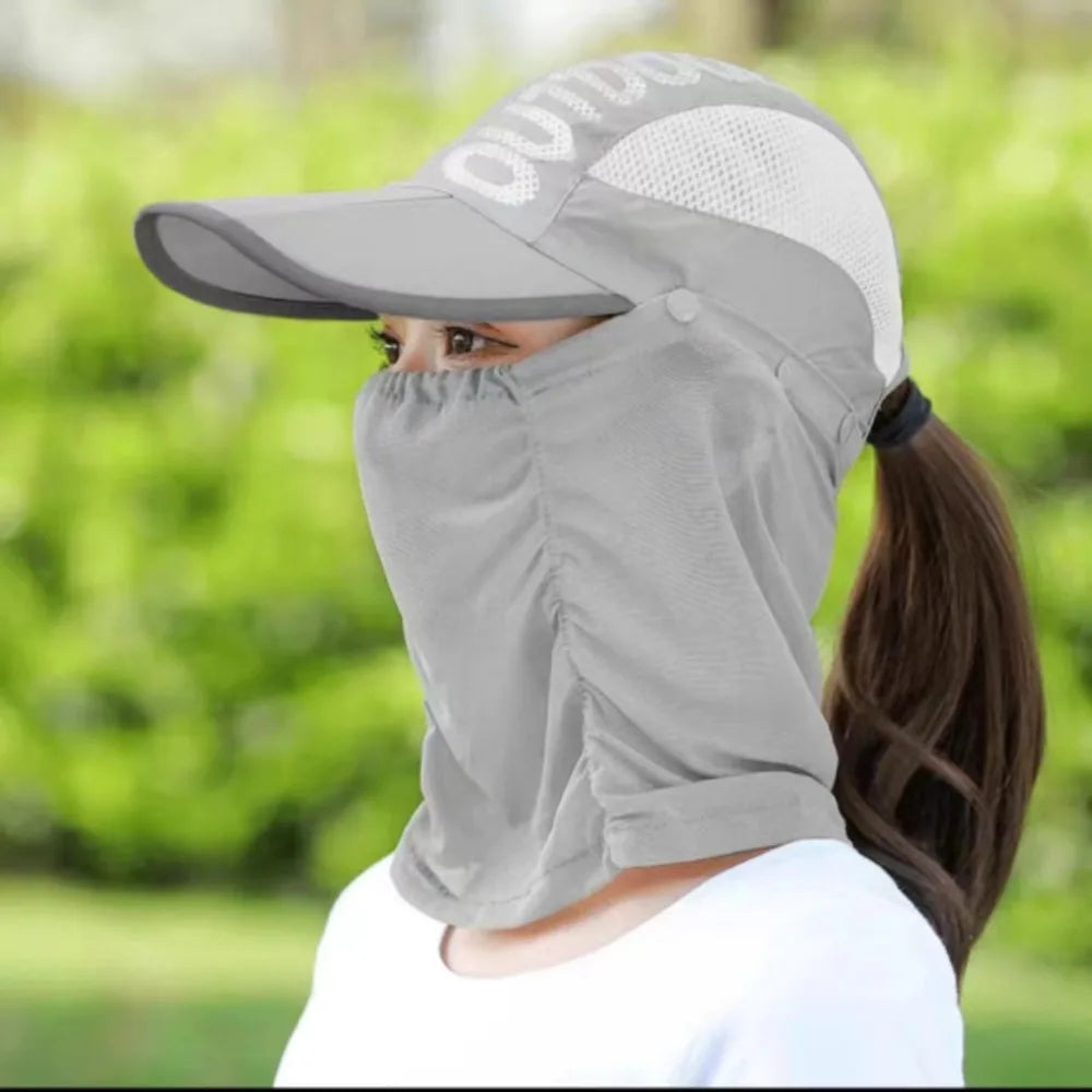 Face Mask Hat Neck Protection Neck Protection Sun Cap Removable Quick Drying Face Shield Cap Cool UV Protection Sun Hat Fishing
