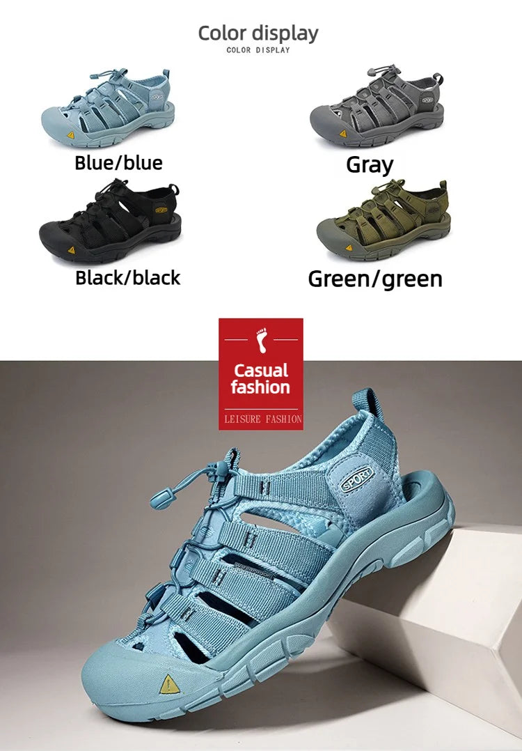 Fashion Men's Casual Mesh Outdoor Beach Sandals Light Breathable Shoe for Men Anti-slip Waterproof Sandal Man Comfortable Shoes