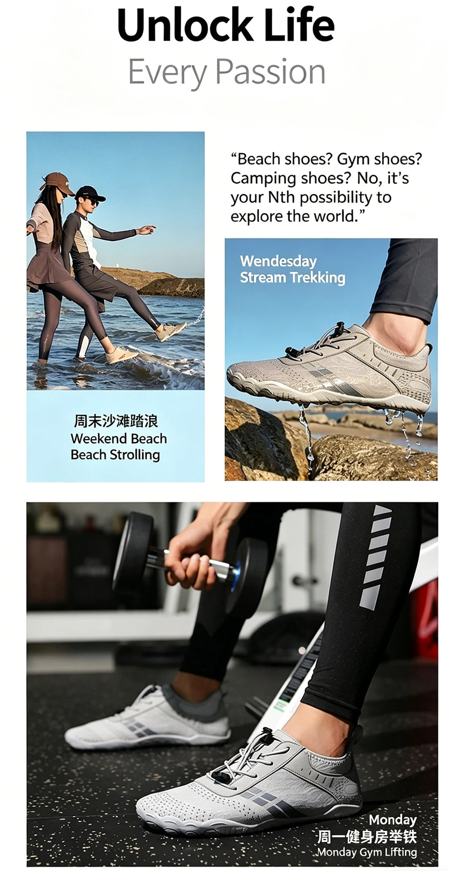 Beach Barefoot Shoes Men Quick-Drying Lightweight Swimming Diving Water Sports Shoes Women Fitness Yoga Upstream Wading Shoes