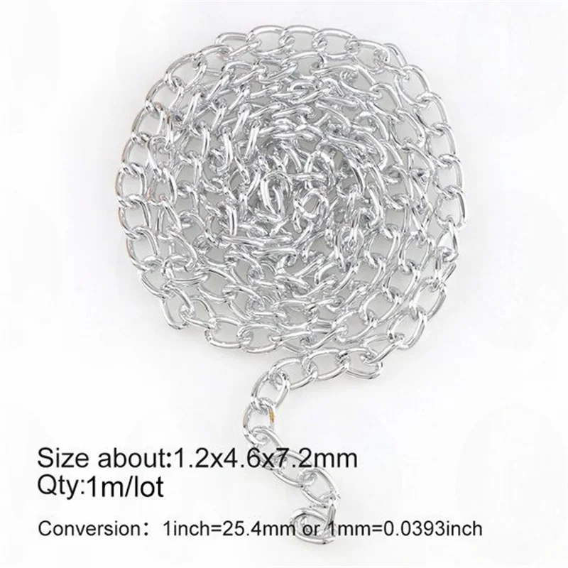 5 Meters Aluminum KC Gold Oval Shape Chains Bulk Fit Bracelets Findings Open Link Chain For DIY Fashion Jewelry Making Bag Parts