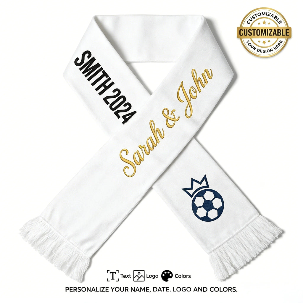 Custom Soccer Club Scarf Personalized Football Team Scarf with Your Logo Name Double-Sided Knit Jacquard Printed Sports FanScarf