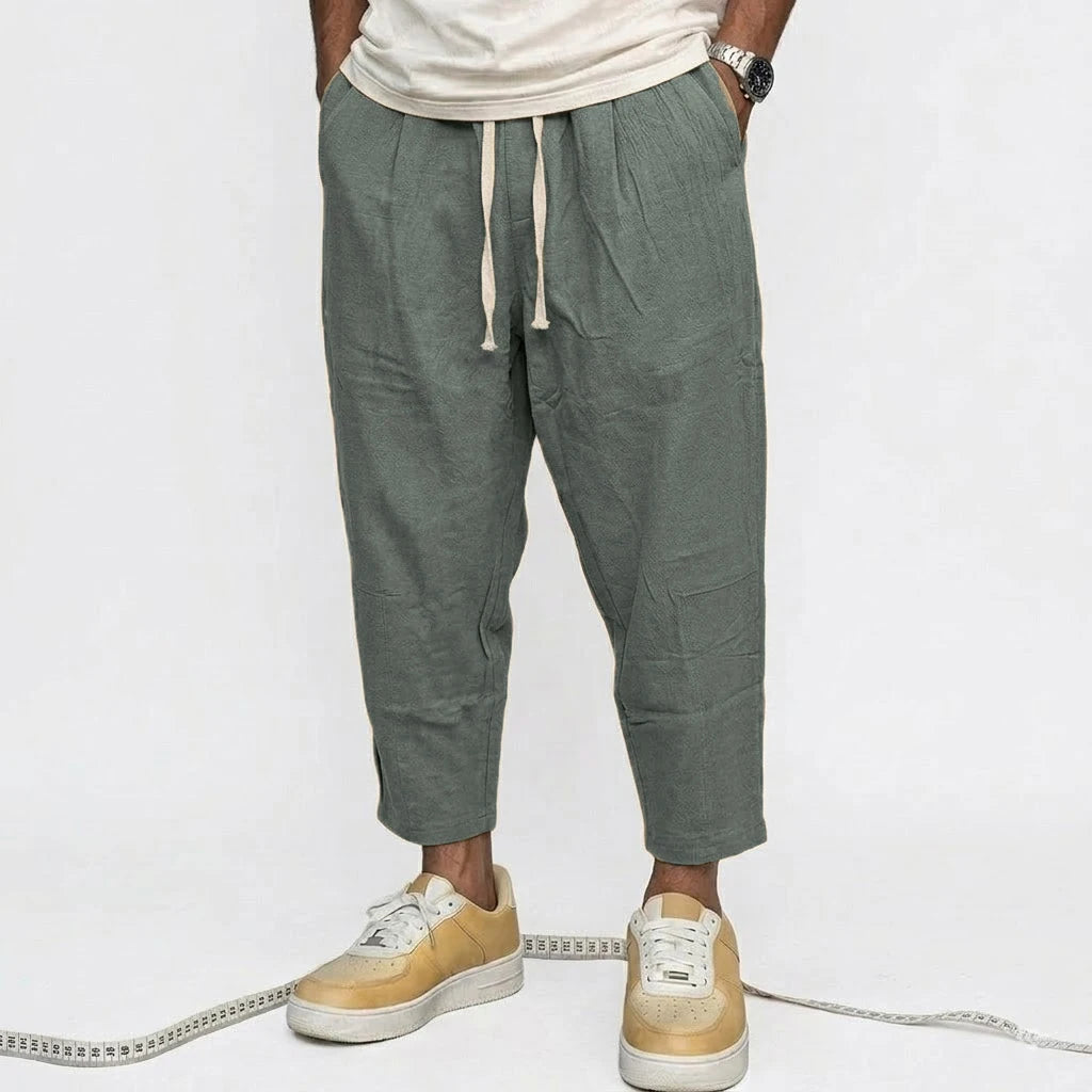 New Linen Pants Man Summer Casual Pants for Men Gym Man Baggy Pant Beach Loose Hawaiian Pant Lightweight Men's Cotton Work Pants