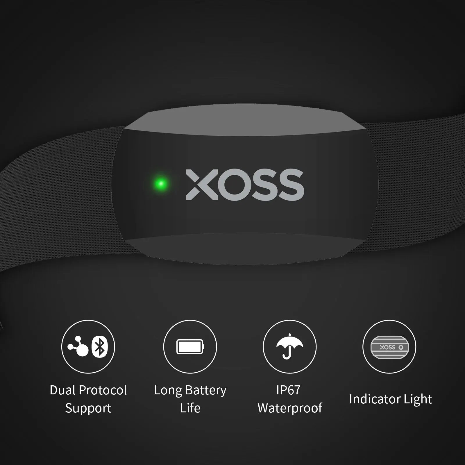 XOSS X2 Chest Strap Heart Rate Monitor for Cycling, Running, Hiking, Bluetooth ANT+ Wireless Health Fitness Smart Bicycle Sensor