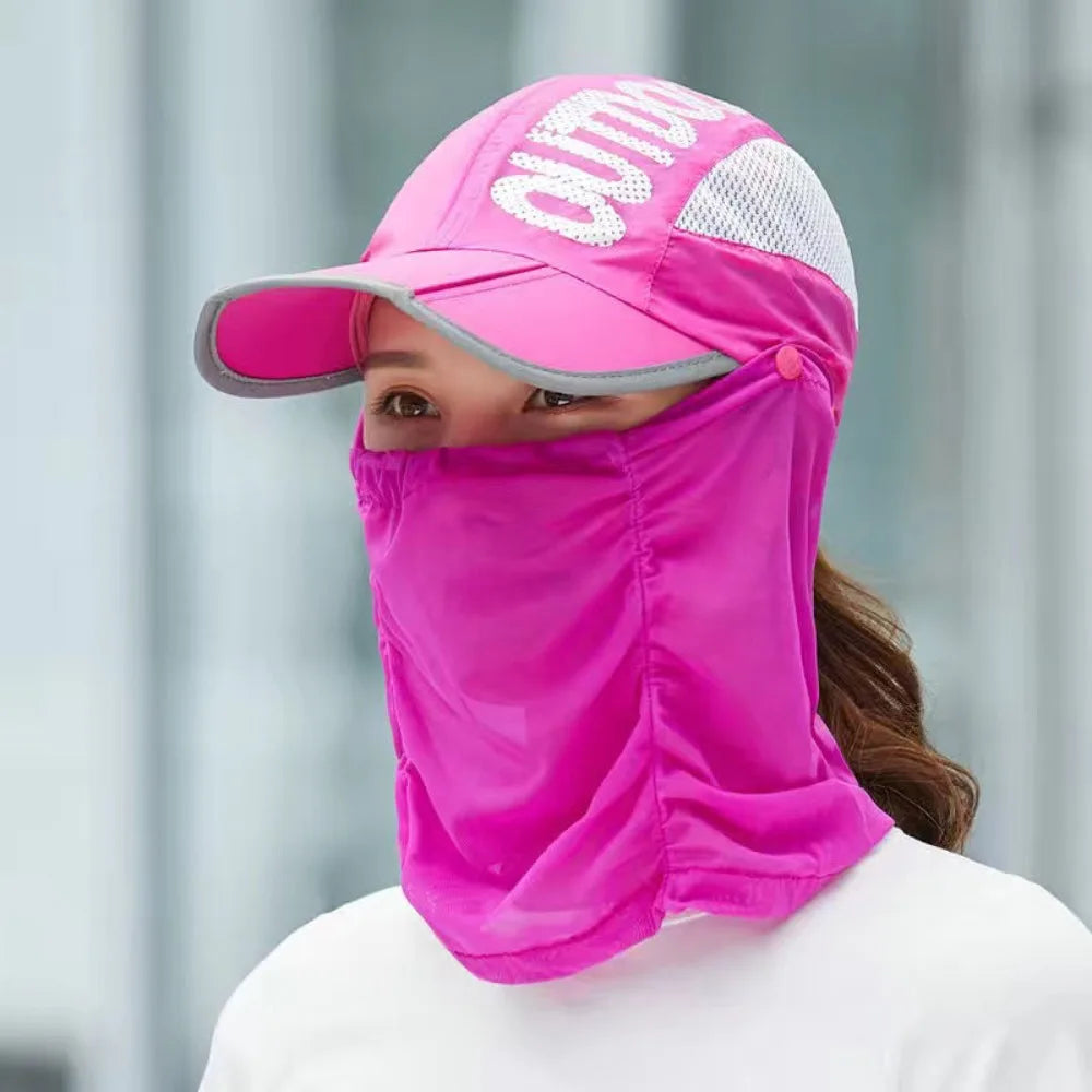 Face Mask Hat Neck Protection Neck Protection Sun Cap Removable Quick Drying Face Shield Cap Cool UV Protection Sun Hat Fishing