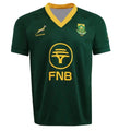South Africa Springboks Green Golden Rugby Jersey FNB Sponsor Protea Logo Breathable Rugby Shirt for Men's Family Kids Tees