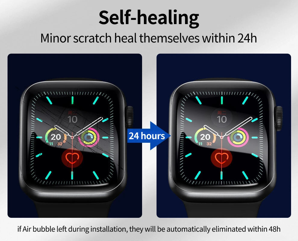 SmartDevil Full Glue Soft Film for iWatch 8 7 41mm 45mm SE 6 5 4 44mm 40mm iWatch Screen Protector HD Easy to Install