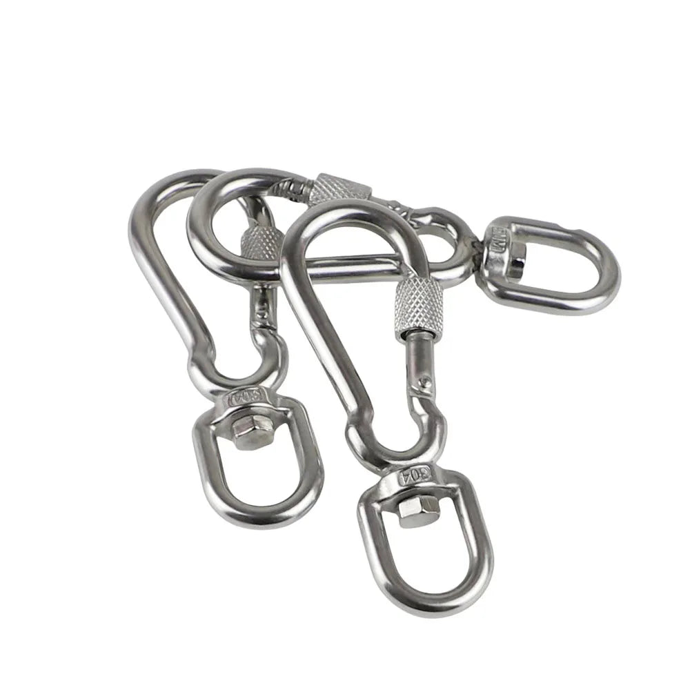 Stainless Steel Swivel Snap Hooks Locking Dog Leash Buckle Quick Release Buckle Carabiner Clips for Dog Walking Camping Backpack