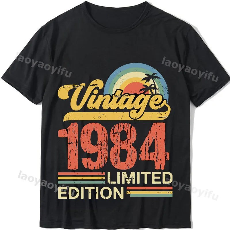 2024 Unisex Summer Tops Tshirt Vintage 1984 Classics Tshire Streetwear Printed T-shirt Top  Retro Style Tshirt