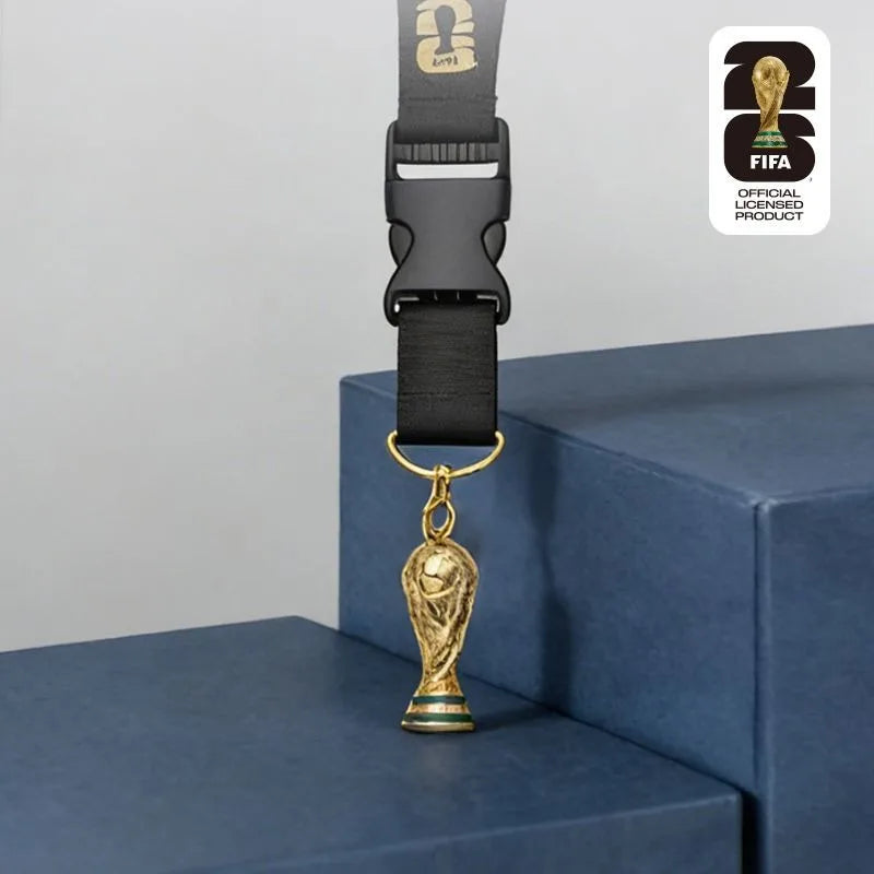 Official Licensed FIFA 2026 World Cup USA Canada Mexico Black Trophy Lanyard Football Fans Neck Strap Pendant Accessories
