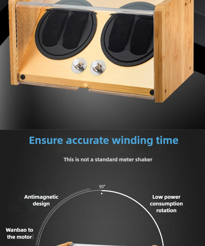 Wooden Watch Winders Silent Automatic Watch Winder Rotating Mechanical Wrist Watches Winder Luxury Watches Storage Boxes