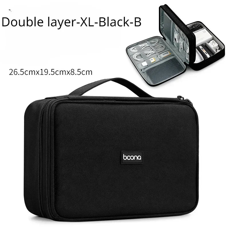 Large Capacity Travel USB Gadget Cable Bag Headphone Storage Box Data Cable Storage Bag Hard Disk Charger Power Bank Organizer