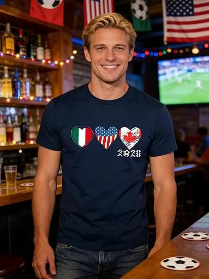 Soccer 2026 Shirts for Women Men USA Shorts Sleeve T-Shirt Football Themed Graphic Tee Top USA Canada Mexico Flags Jersey Gifts