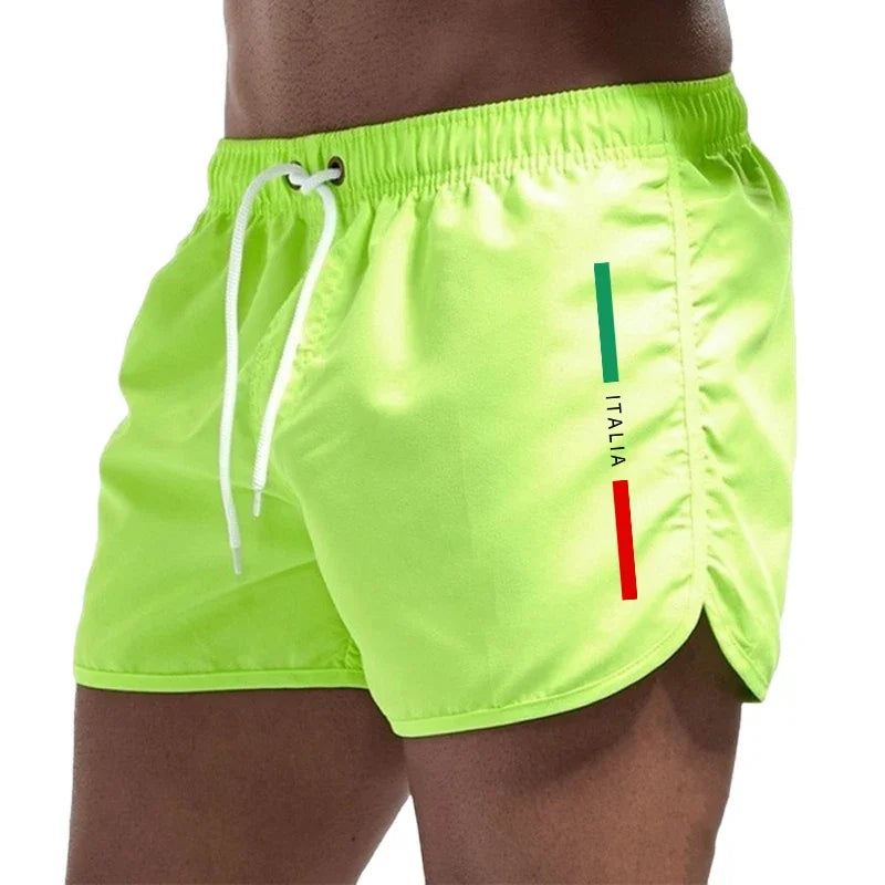 Italy Summer Men Casual Fashion Board Shorts High Quality Man Beach Quick Dry Shorts Daily Running Fitness Cycling Short Pants
