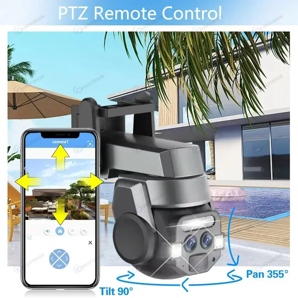 Carecam Pro 4K 8MP Dual Lens Wireless Camera Human Detection 10X PTZ Zoom Color Night Vision CCTV  Intelligent Monitoring Camera
