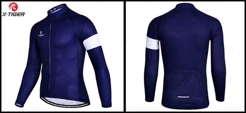 X-TIGER Cycling Jersey Men Long Sleeve MTB Bicycle Cycling Clothing Mountain Bike Sportswear Breathable MTB Shirts Basic Series