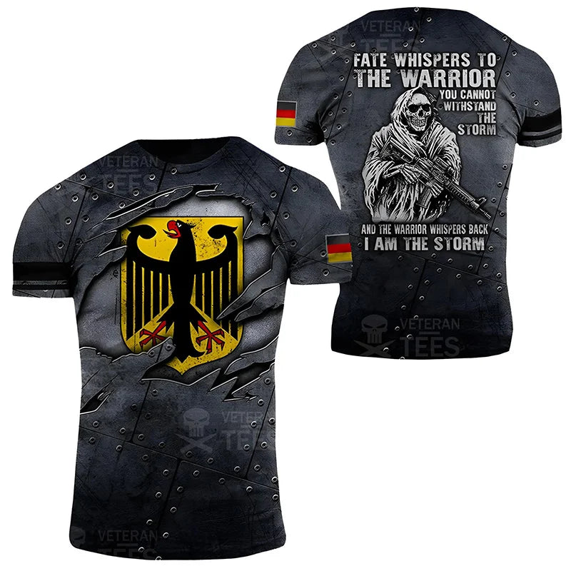 Germany Football Jersey Men Clothing Quick Drying T Shirt 3D Printed Deutsche Eagle Emblem Tops Tee Shirts T-Shirt Short Sleeve