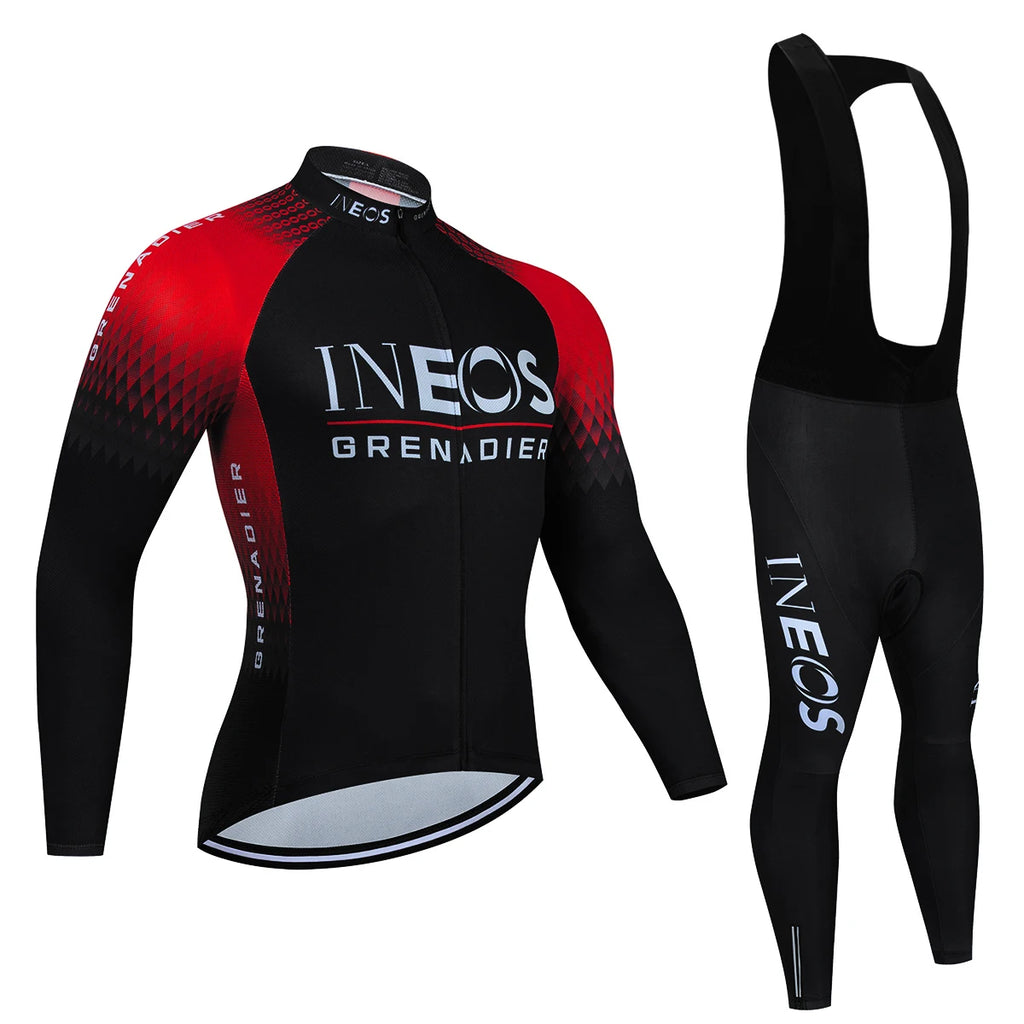 Ineos Grenadier Pro Team Tricuta Cycling Man 2022 Men's Bicycle Clothing Gel Clothes Jacket Bib Jersey Set Winter fleece Suit