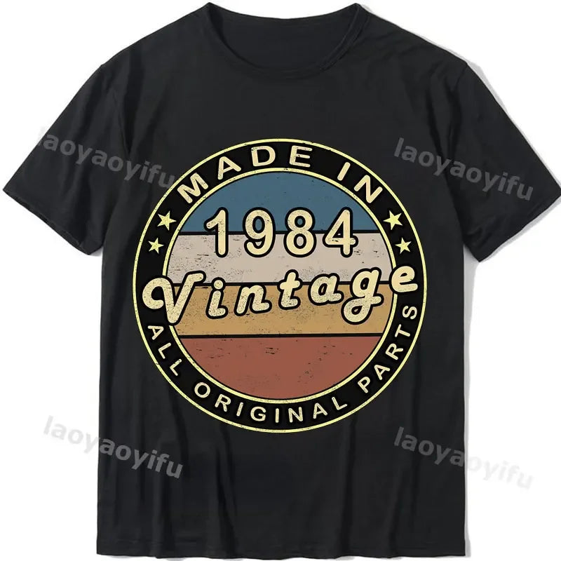 2024 Unisex Summer Tops Tshirt Vintage 1984 Classics Tshire Streetwear Printed T-shirt Top  Retro Style Tshirt