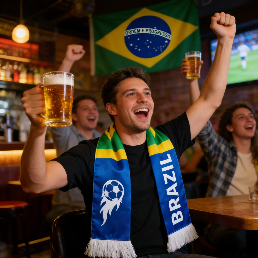 Brazil 2026 Soccer Fan Scarf Tassel National Football Sport Party Supplies Game Day Wear Football Accessories Scarf Soccer