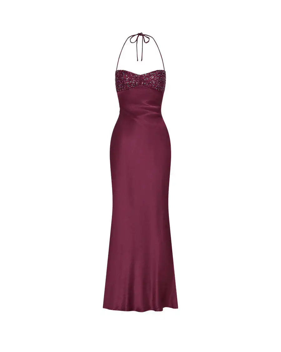 Dresses 2025 Woman Sexy Tube Top Sequin Vestidos Solid Color Backless Strappy Hip Evening Dress Temperament Elegant Simple Style