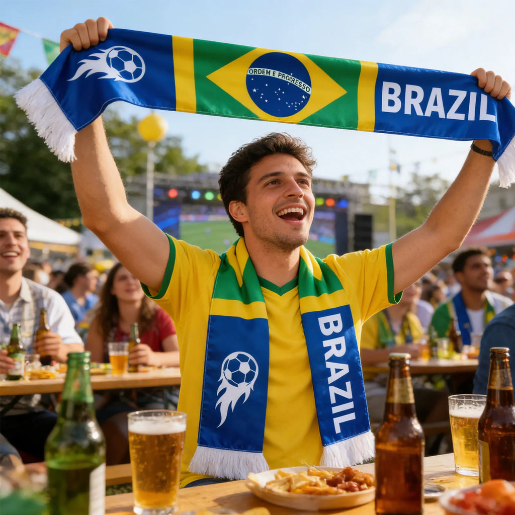 Brazil 2026 Soccer Fan Scarf Tassel National Football Sport Party Supplies Game Day Wear Football Accessories Scarf Soccer