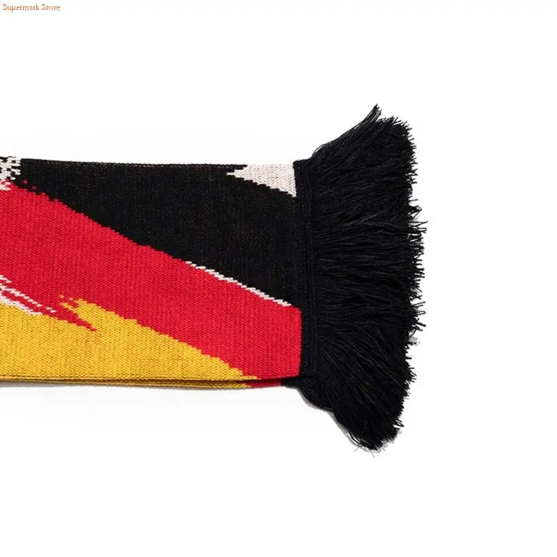 140cm Multiuse Germany Soccer Scarf with Tassels Deutschland Theme Shawl for EuropeanCup Comfortable and Easy to Maintain