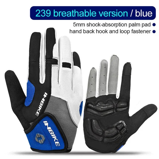 INBIKE Cycling Riding Gloves Full Finger with Gel Padded Road Bike Gloves for Men Women MTB Bicycle Gloves Man Bike Accesssories