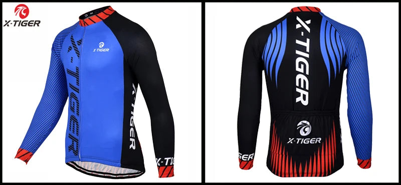 X-TIGER Cycling Jersey Men Long Sleeve MTB Bicycle Cycling Clothing Mountain Bike Sportswear Breathable MTB Shirts Basic Series