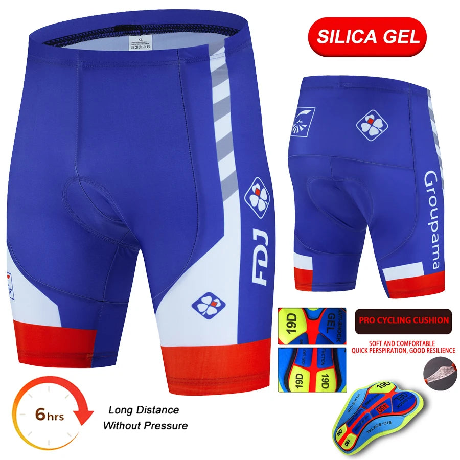 2026 FDJ Shockproof Summer Cycling Shorts 19D Gel Pad Cycling Short Pants Mountain Bike Shorts Cycling Clothing Bicycle Clothes