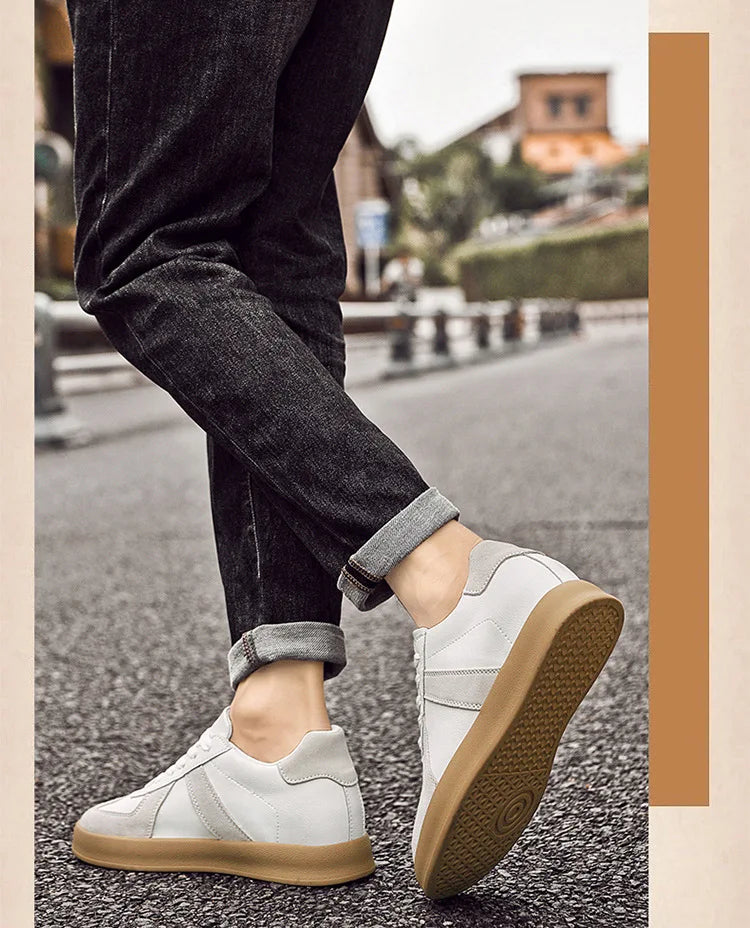 Man Vintage Elevator Shoes Height Increase Insole 8cm Taller Lift Sneakers Shoes Men Leisure Fashion Sports White Shoes