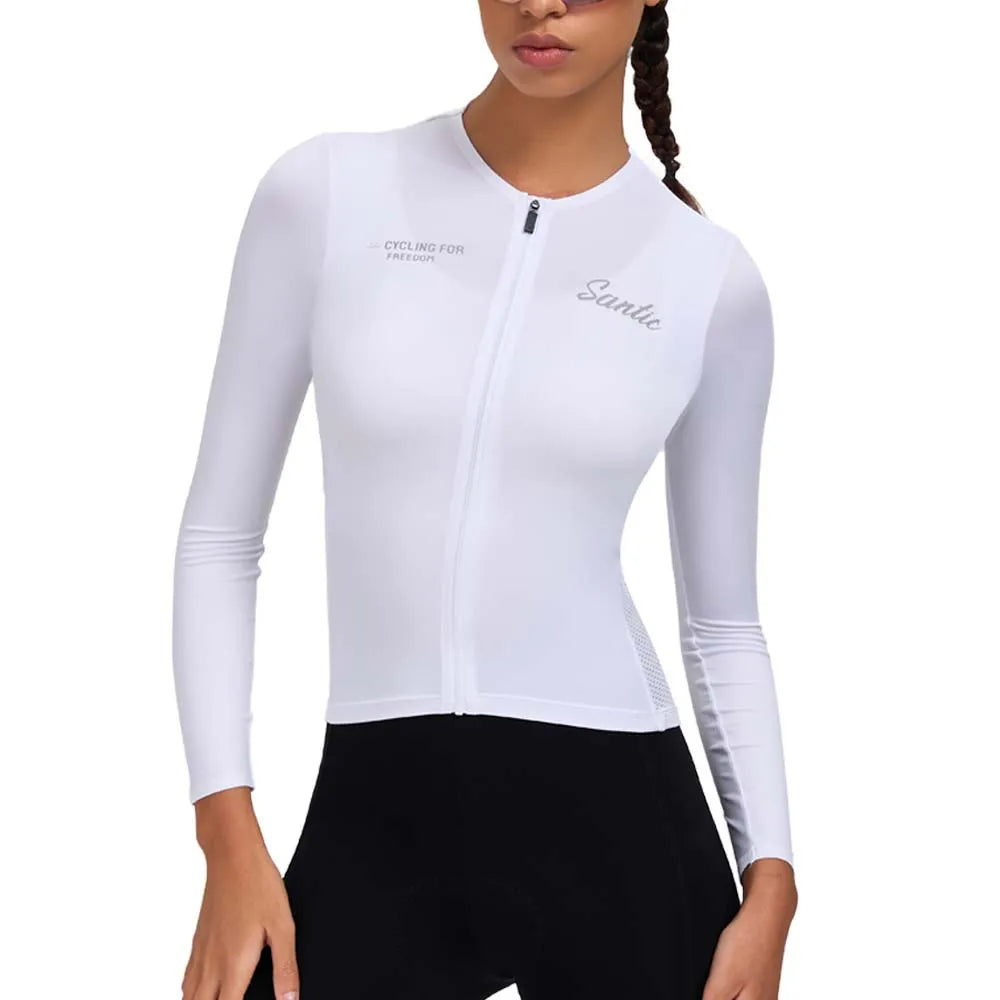 Santic Women's Summer New Cycling Jerseys  Long Sleeve Breathable Quick Dry Summer Comfortable Cycling Jerseys  KL25C01181