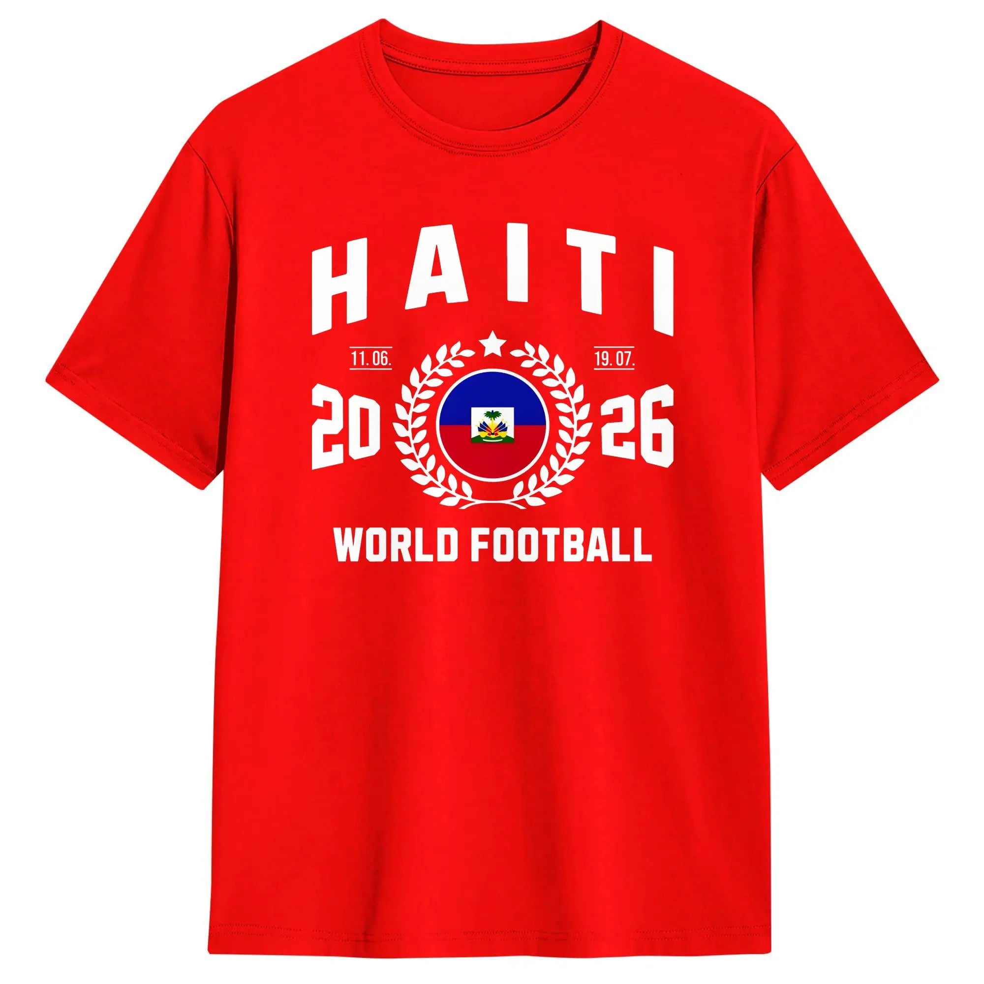 Haiti Football Supporter 2026 Badge T-Shirt  Hip Hop T Shirts Short-Sleeved Vintage Tshirt Summer Cotton Oversized Clothes