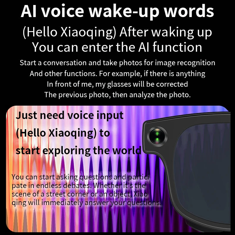 New AI Smart Glasses HD1080P Shooting 500W Camera Glasses ChatGPT Translation Voice Control Bluetooth Call Sports Sunglasses Man