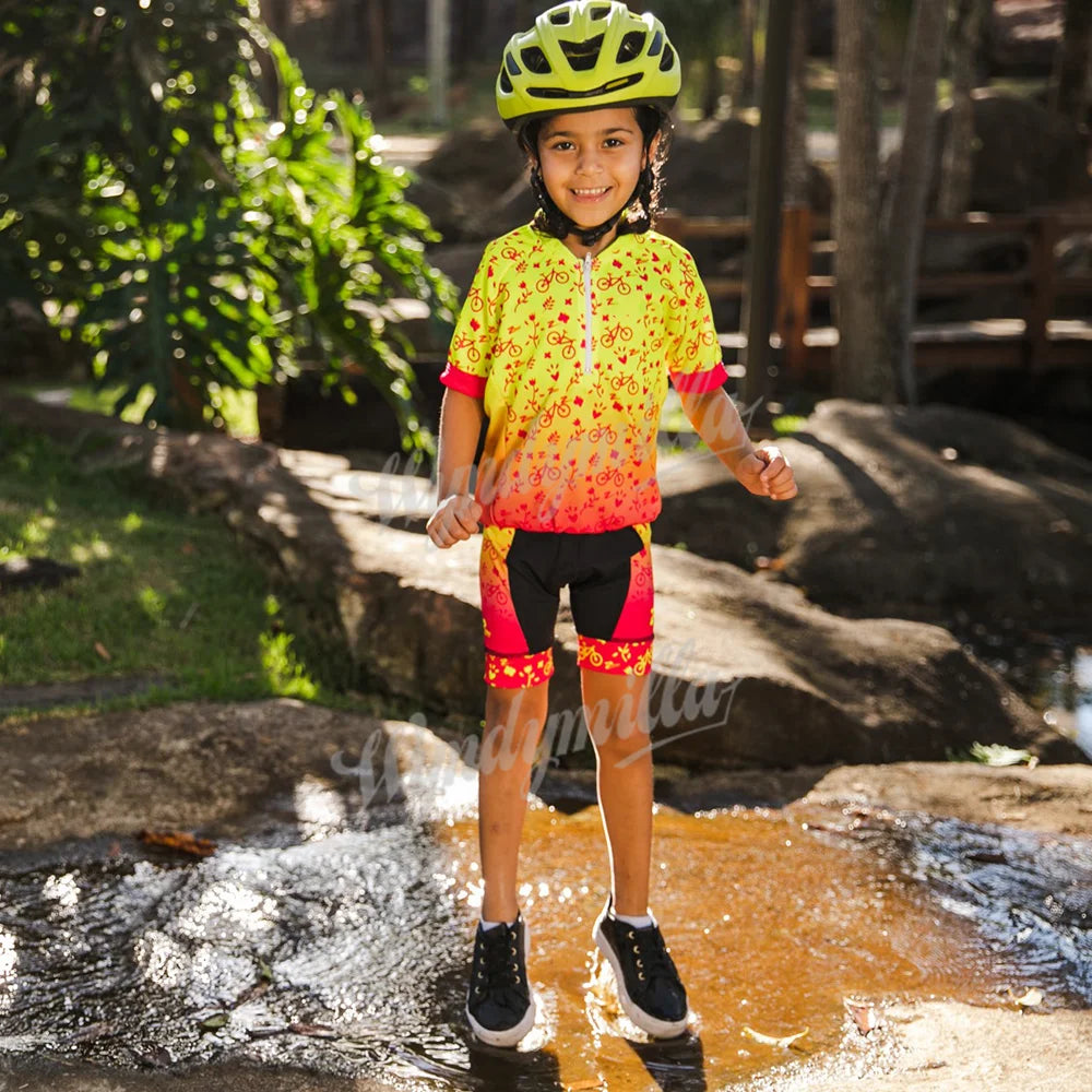 Kids Cycling Jersey Set Boys Summer Cycling Clothing MTB Ropa Ciclismo Child Bicycle Wear Sports Suit children's cycling clothes