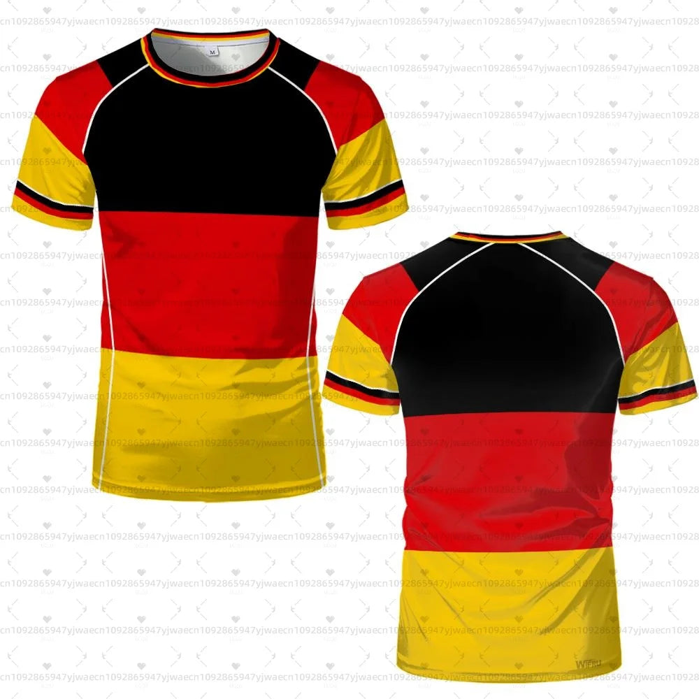 2026 men Germany Football Jersey Flag Print T-shirt Men Women Quick Dry Soccer Training Casual Streetwear Short Sleeve Sport Top