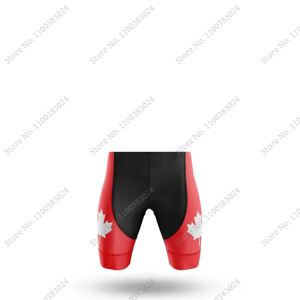 2024 Canada National Team Cycling Jersey Set Summer Maple Leaf Clothing Road Bike Shirts Suit Bicycle bib Shorts MTB Ropa
